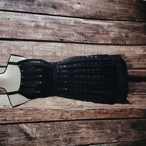 Vamp Sue Wong Size 8 Silk Black Dress